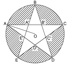 Cho hình sao đều 5 cánh ABCDE, các cạnh giao nhau tại A\', B\', C ...